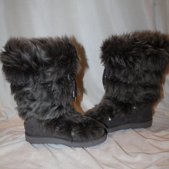 NIB‎ UGG THUNDER CLOUD WOMEN'S TALL POSH FUR SUEDE BOOTS 6 7 8 9 - Picture 9 of 9